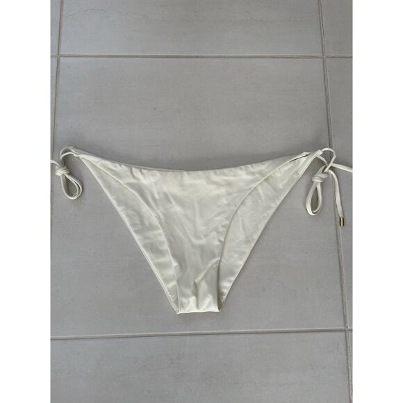 Monday Swimwear Swim VV 14/16 String Bikini Bottom Ivory Gold Swimwear - Picture 1 of 8